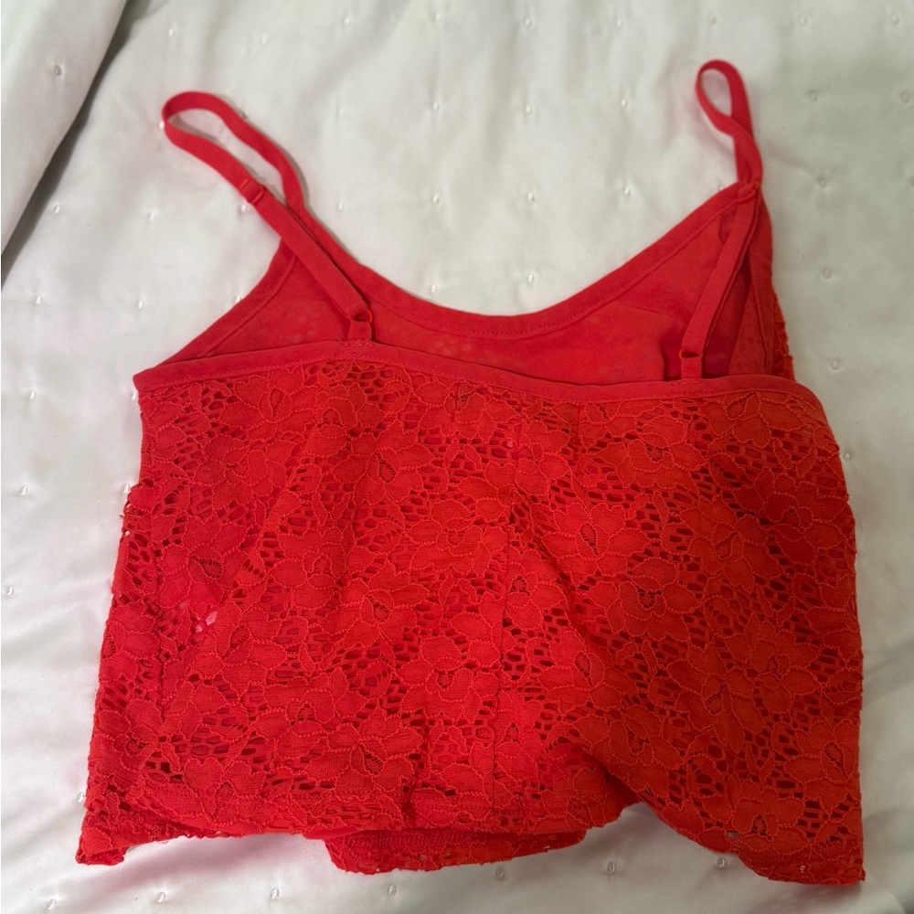 Target Red Lace Crop Top